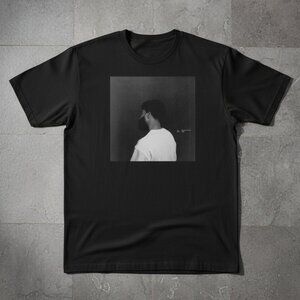 Minimalist Portrait Graphic T-Shirt | Black & White Aesthetic Photo Tee